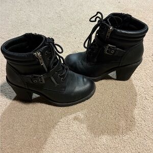 TORRID Black Combat Block Heel Boots Size 8 Women’s Wide, 3in